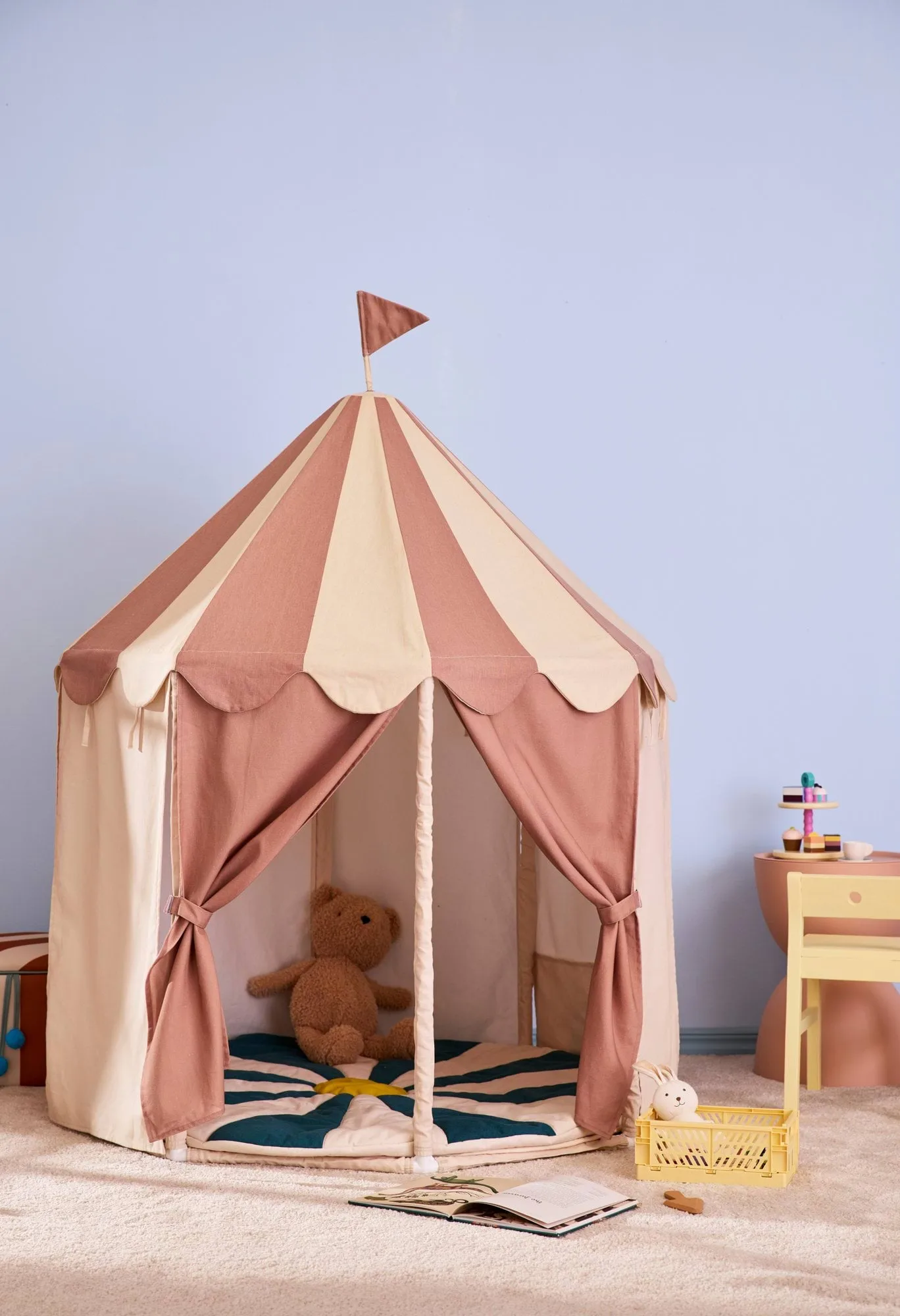 Kid's Base circus tent, Stripe brown Kid's Concept