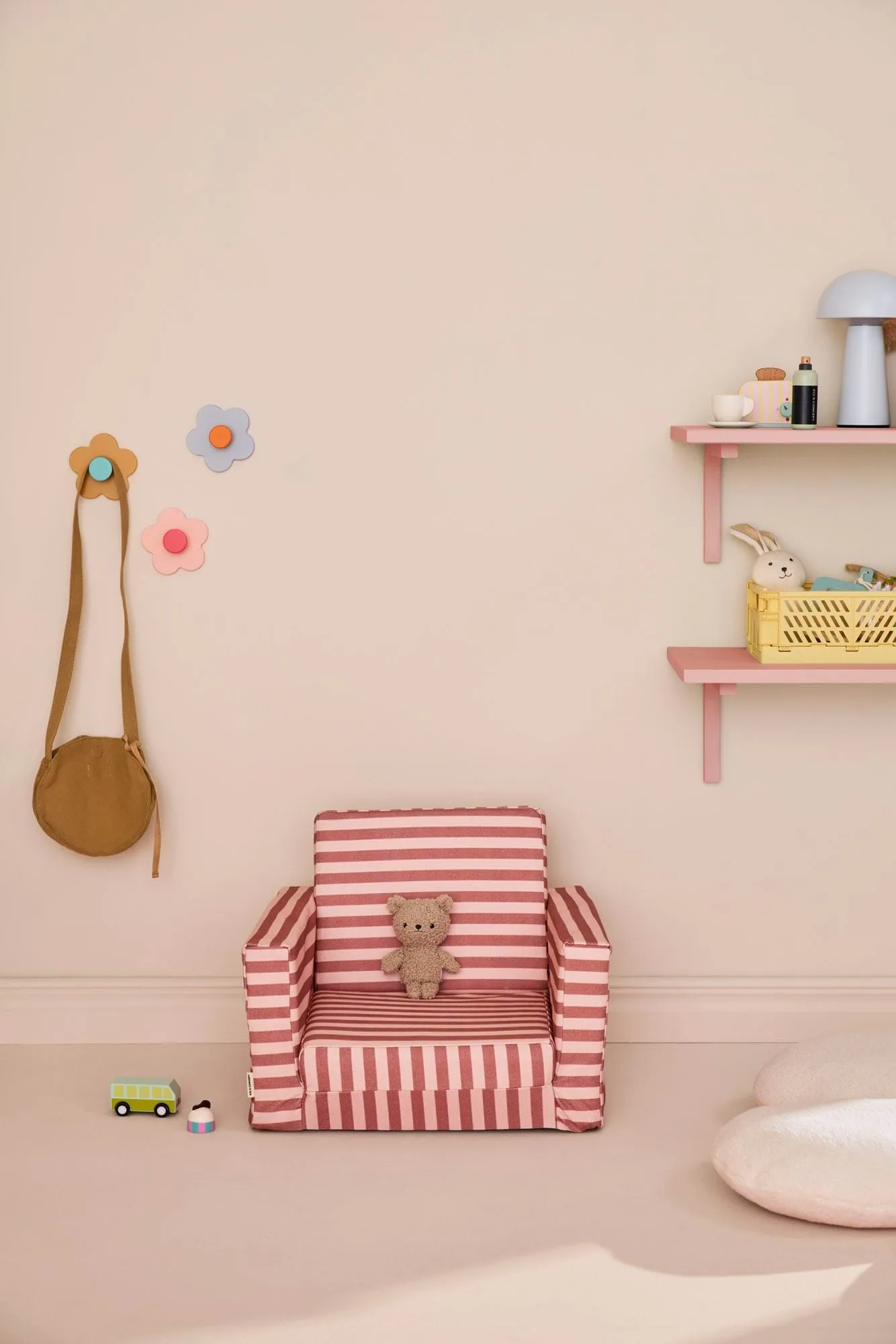 Kid's Base folding armchair, Brown-pink Kid's Concept