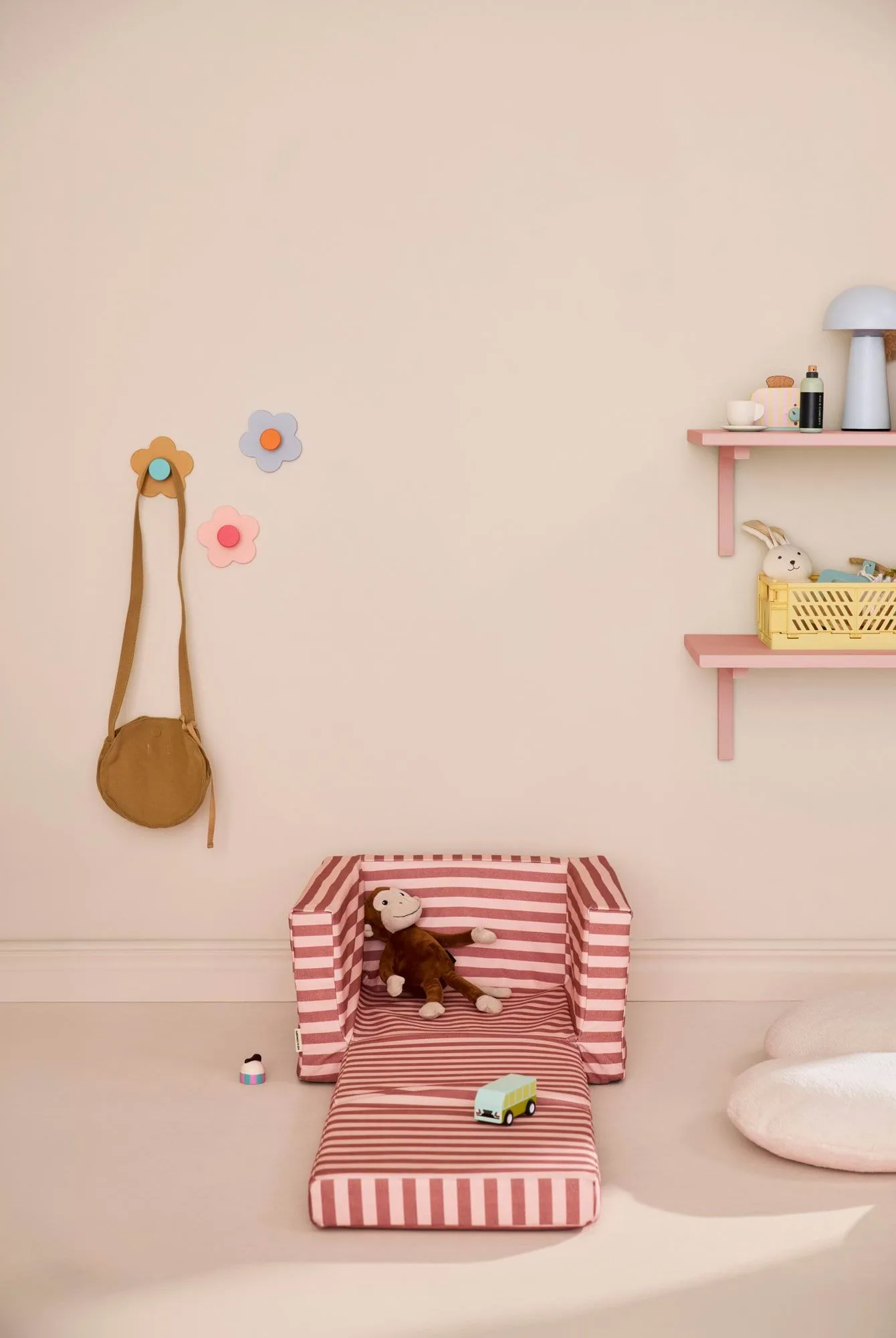 Kid's Base folding armchair, Brown-pink Kid's Concept