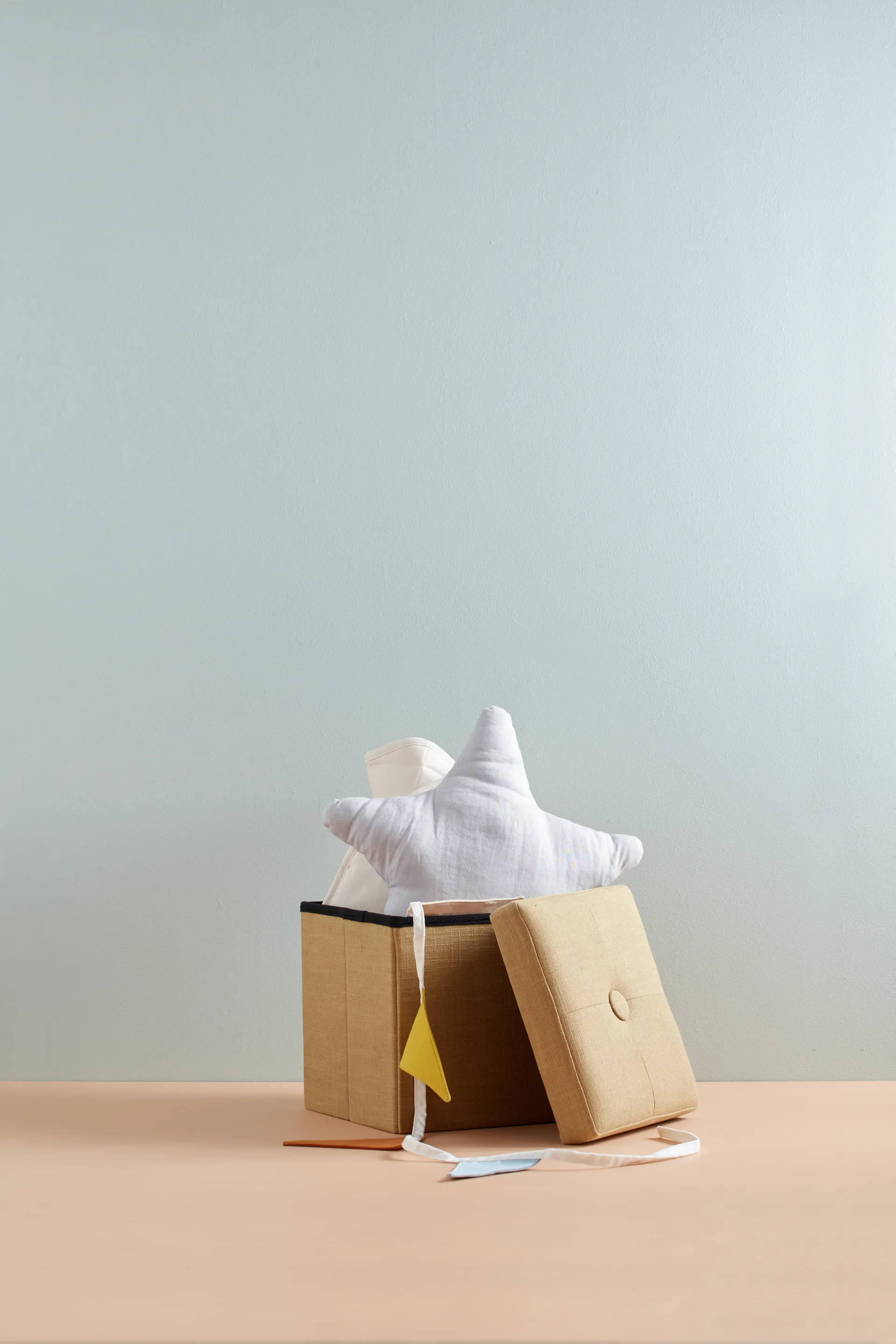 Kid's Base pouffe with storage, Yellow Kid's Concept