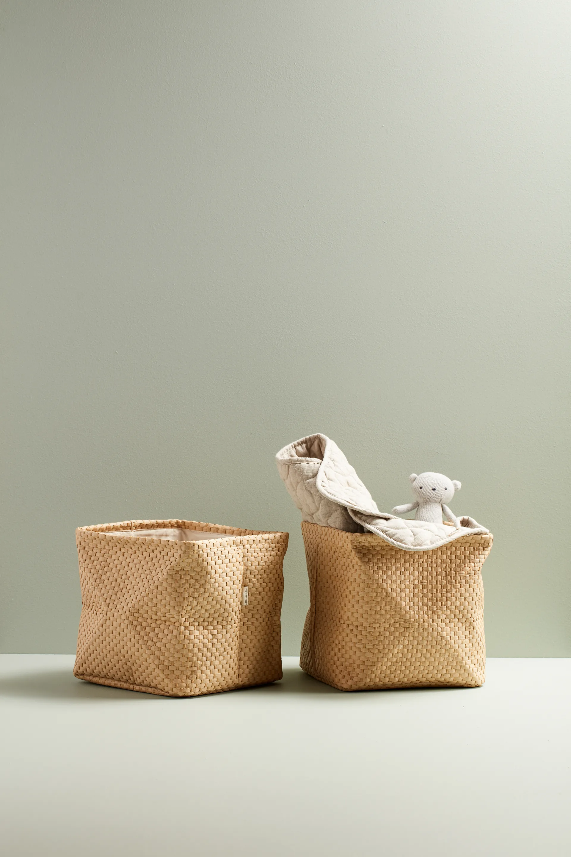 Kid's Base storage box 2-pack 30x30 cm, Natural Kid's Concept