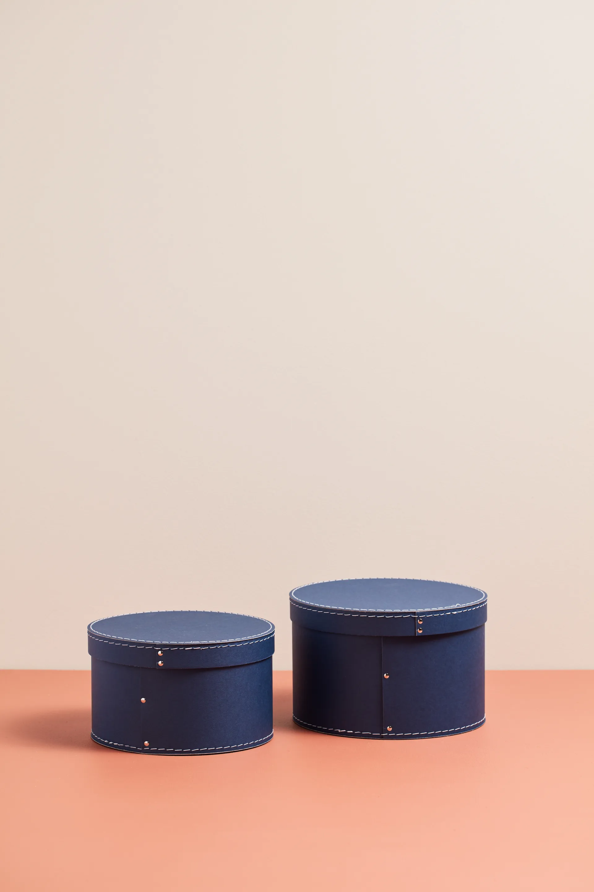 Kid's Base storage box round 2 pieces, Dark-blue Kid's Concept