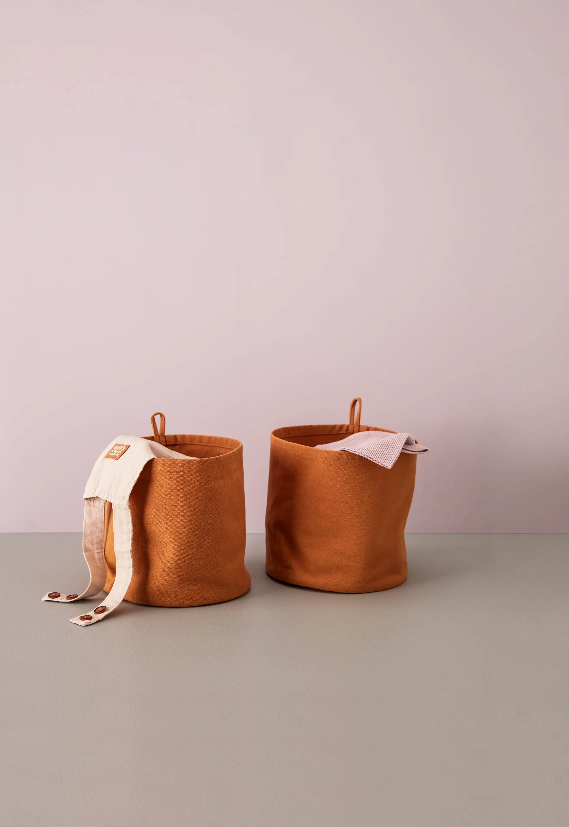 Kid's Base storage textile cylinder 2-pack, Brown Kid's Concept