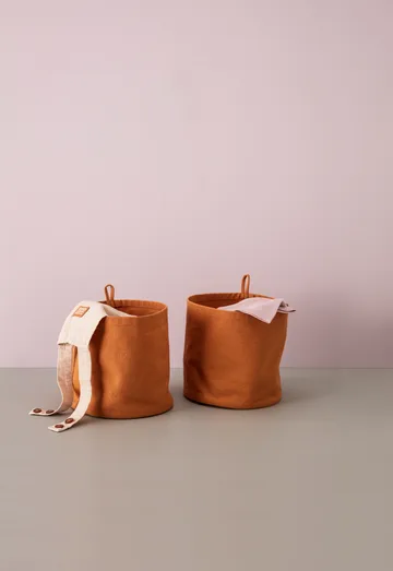 Kid's Base storage textile cylinder 2-pack - Brown - Kid's Concept