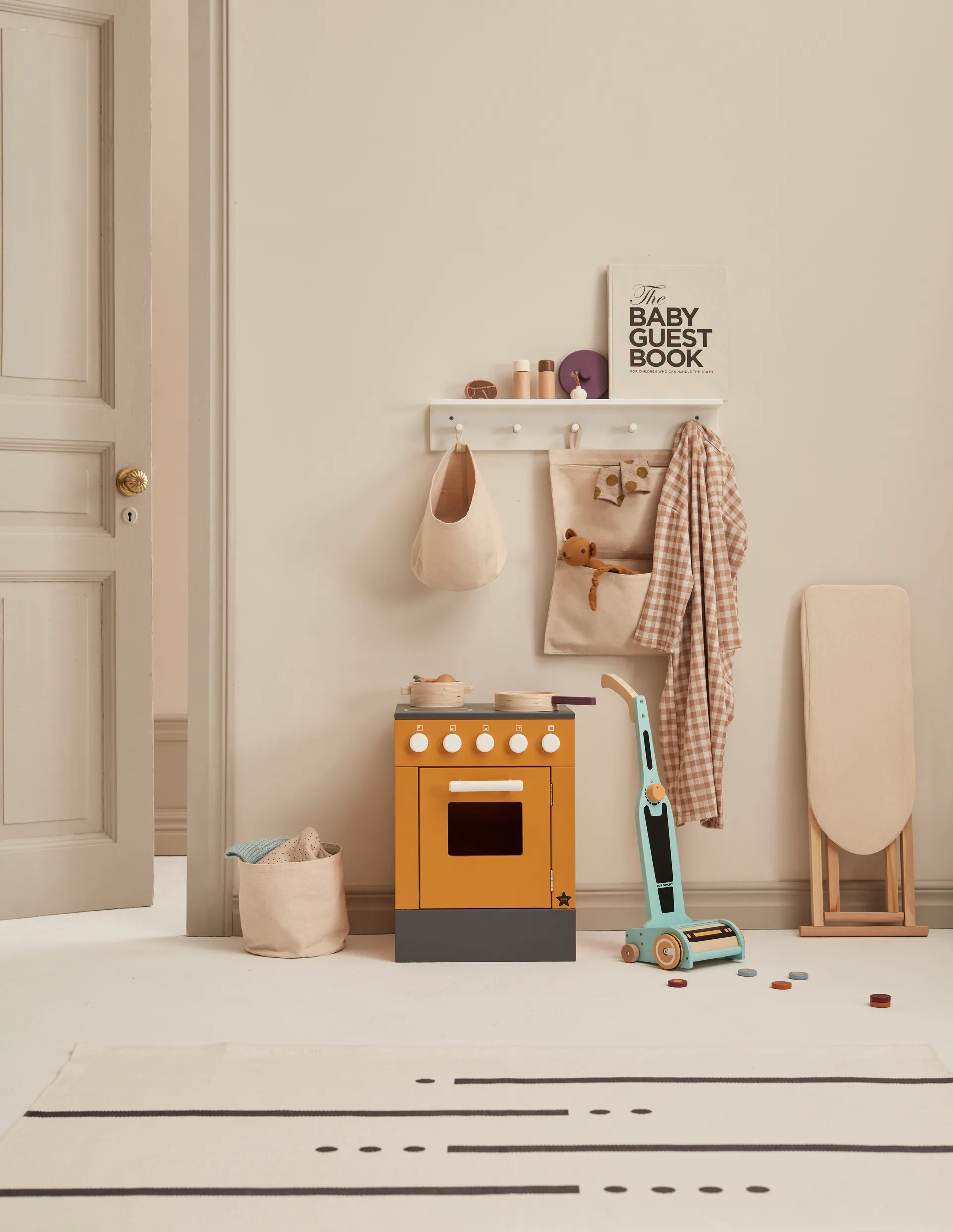 Kid's Base storage textile cylinder 2-pack, Natural white Kid's Concept