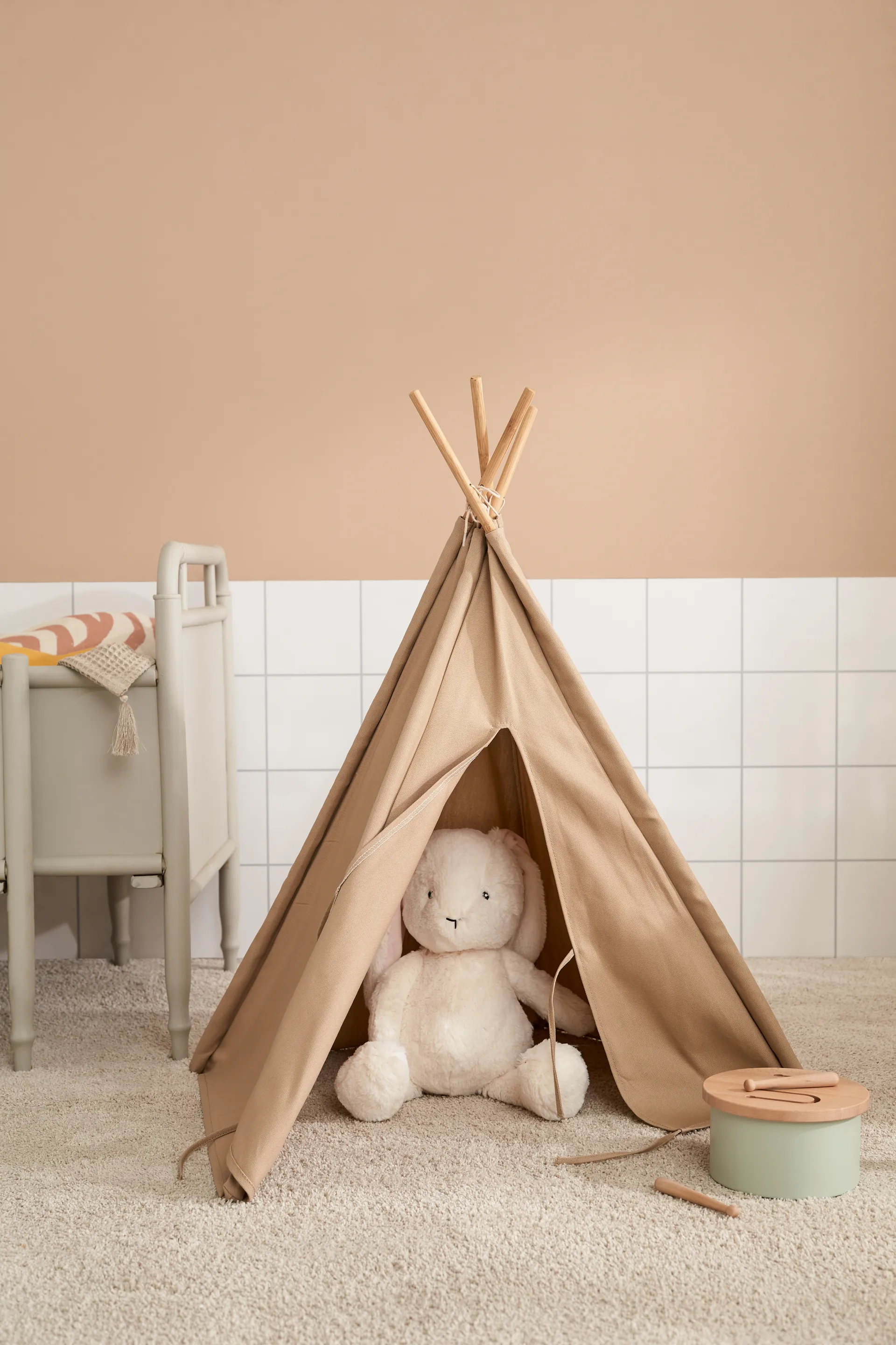 Kid's Base teepee tent mini, Beige Kid's Concept