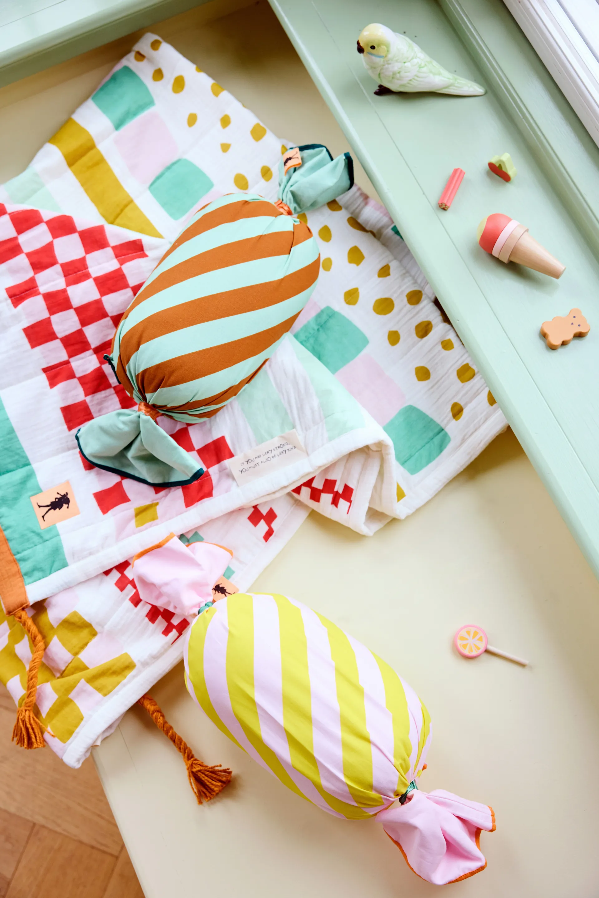 Pippi caramel cushion, Pink, 53x16 cm Kid's Concept