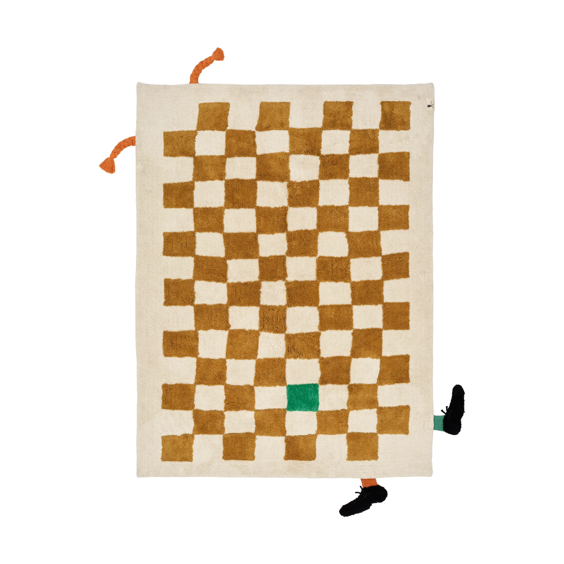Pippi check rug, Khaki, 120x160 cm Kid's Concept