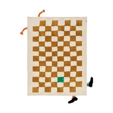 Pippi check rug - Khaki, 120x160 cm - Kid's Concept