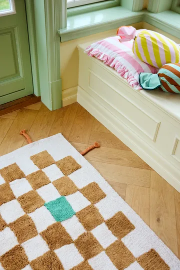 Pippi check rug - Khaki, 120x160 cm - Kid's Concept