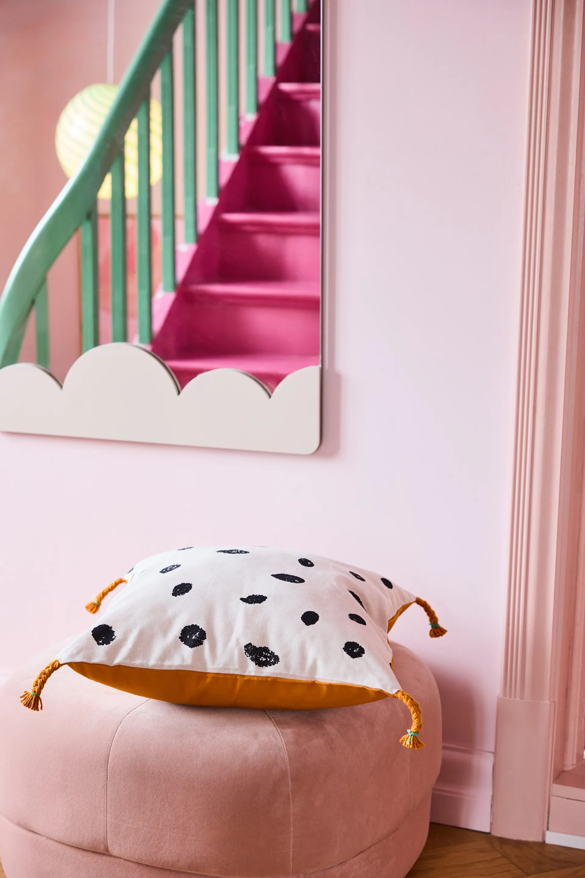 Pippi cushion cover 50x50 cm, White-orange Kid's Concept