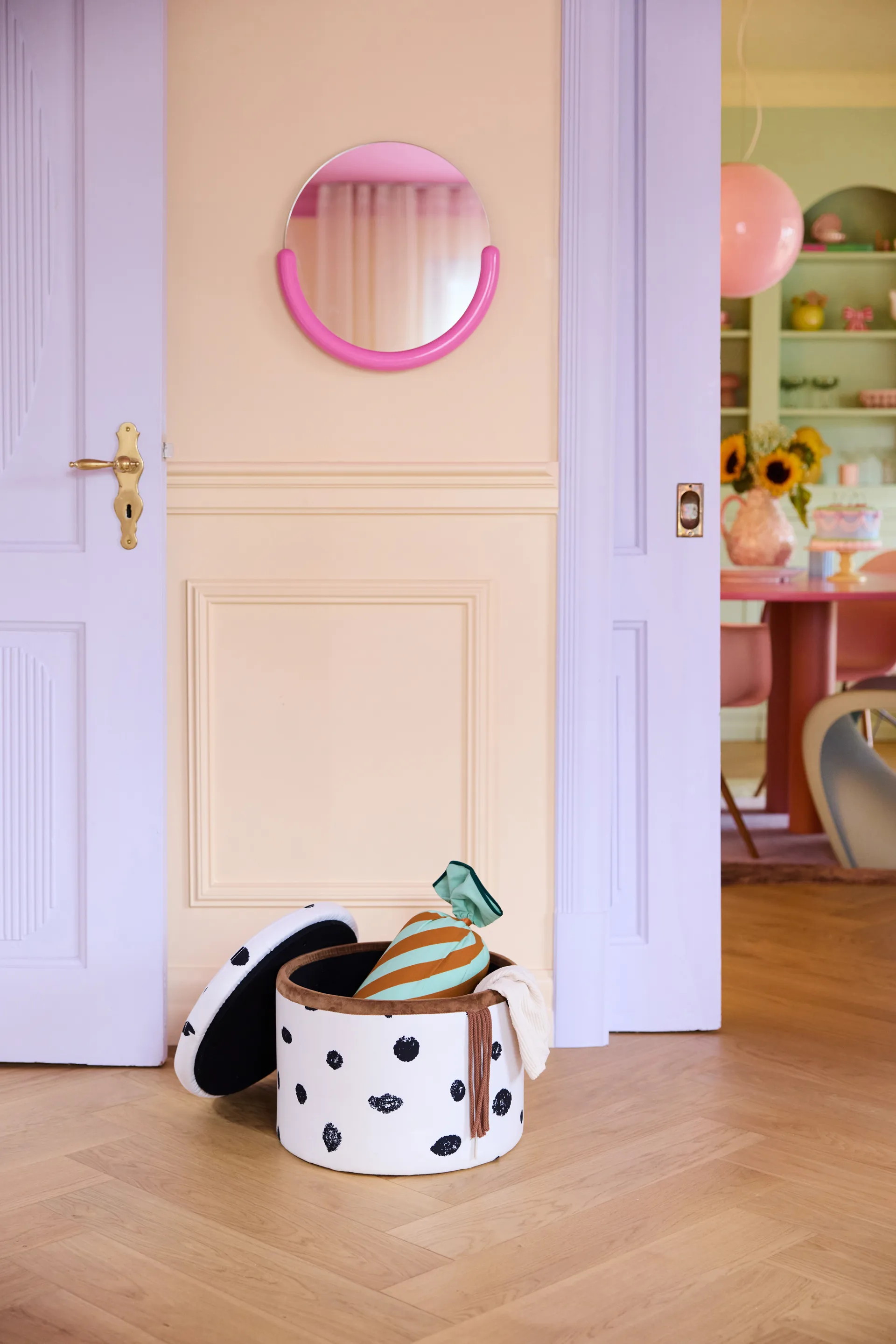 Pippi pouf with storage Ø40x30.5 cm, Multi Kid's Concept