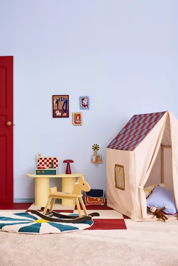 Playhouse tent, 110x80x124 cm - Dove blue check - Kid's Concept