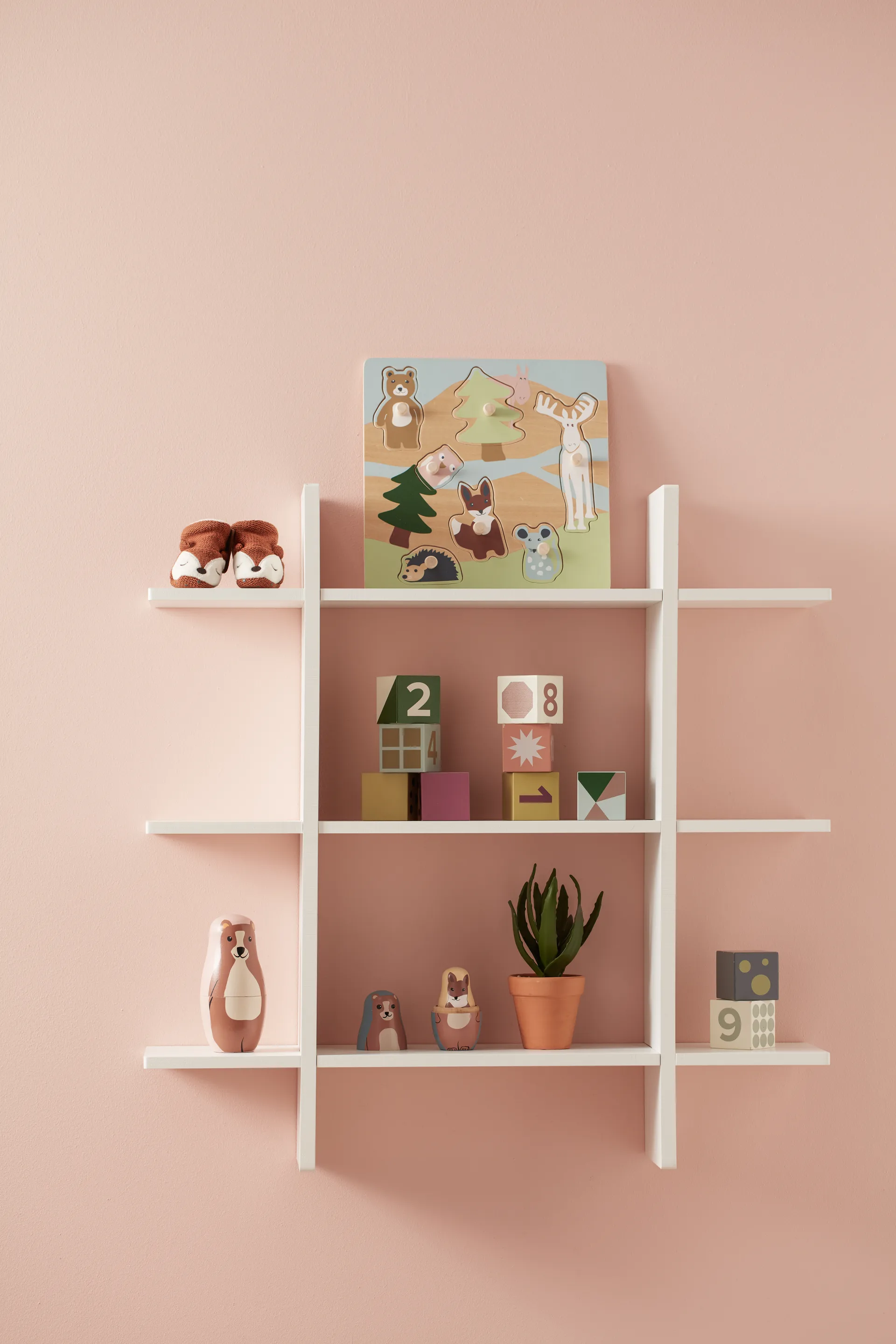 Star wall shelf 3 shelves, White Kid's Concept