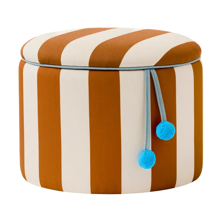 Storage cylinder pouf - Brown, Ø40x30.5 cm - Kid's Concept