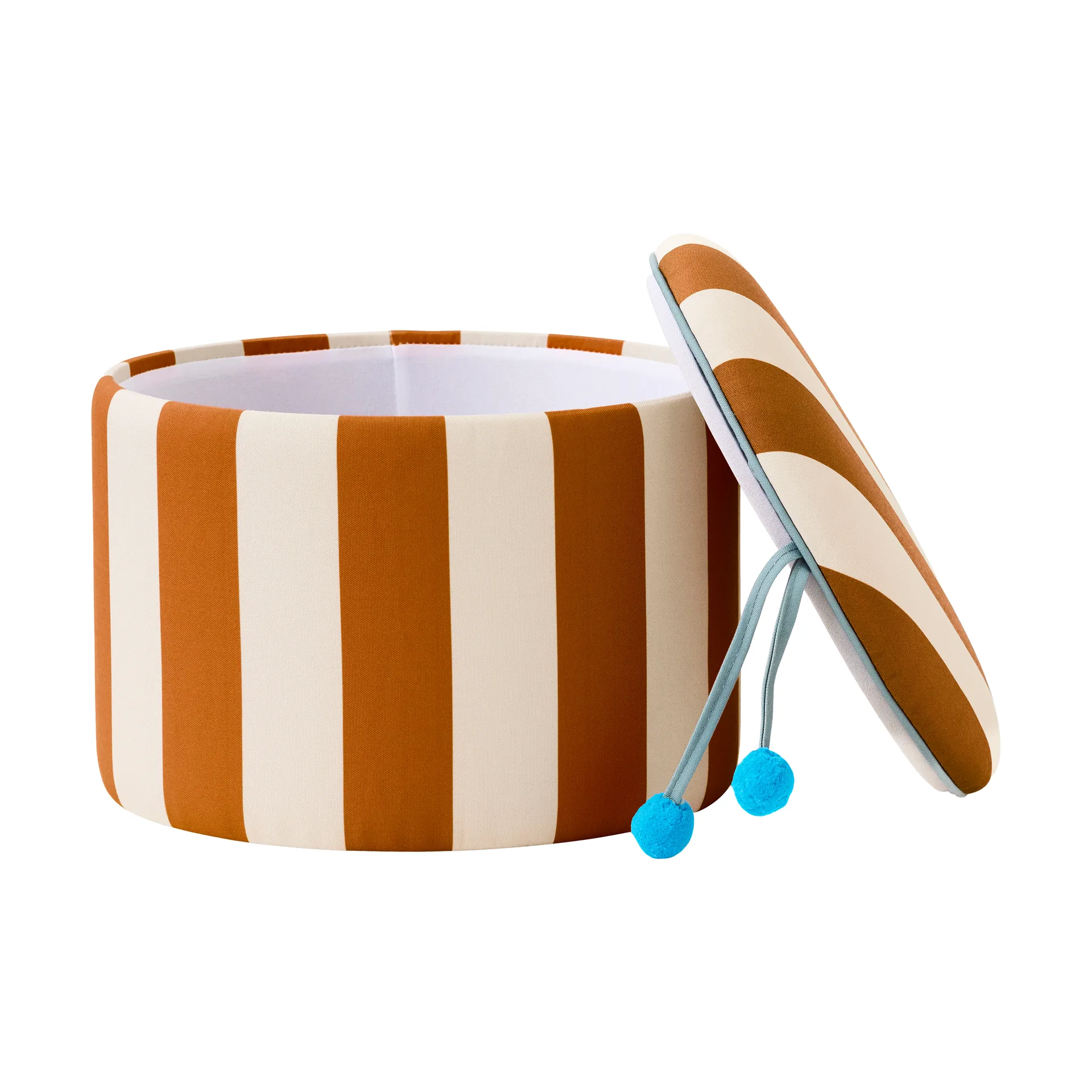 Storage cylinder pouf, Brown, Ø40x30.5 cm Kid's Concept