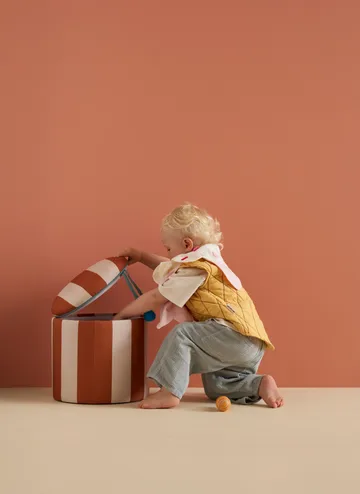 Storage cylinder pouf - Brown, Ø40x30.5 cm - Kid's Concept