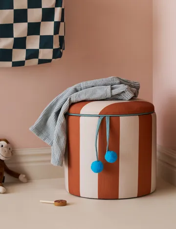 Storage cylinder pouf - Brown, Ø40x30.5 cm - Kid's Concept