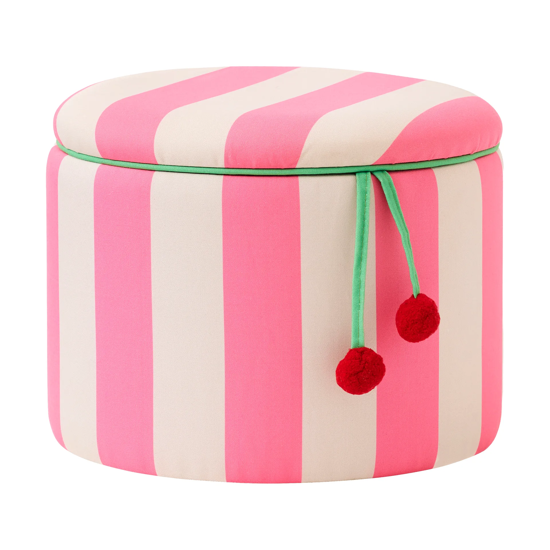 Storage cylinder pouf, Pink, Ø40x30.5 cm Kid's Concept