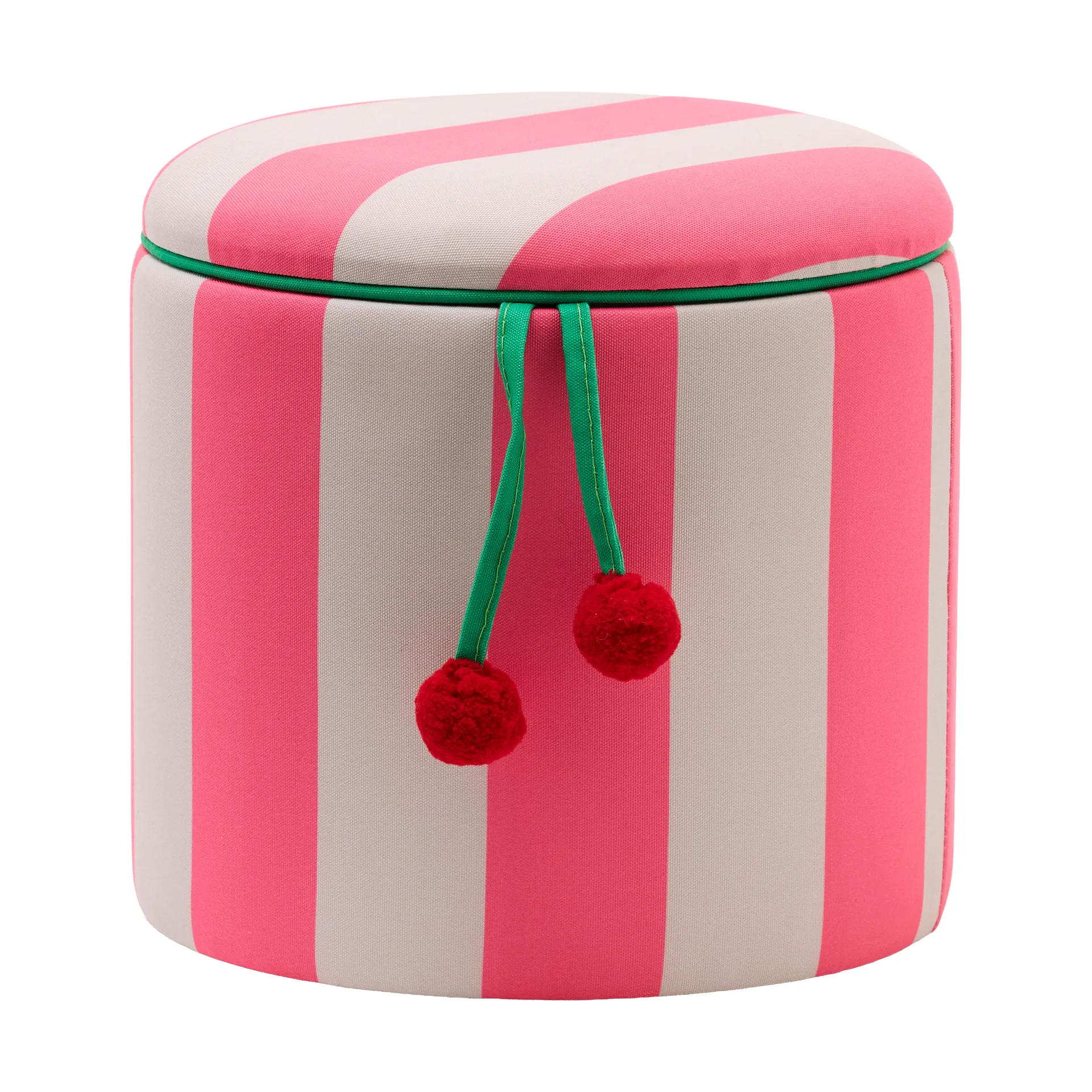 Storage cylinder pouf, Pink, Ø40x30.5 cm Kid's Concept