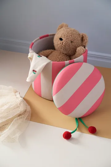 Storage cylinder pouf - Pink, Ø40x30.5 cm - Kid's Concept