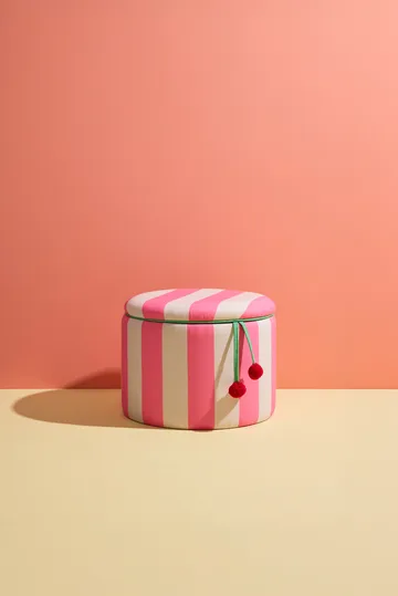 Storage cylinder pouf - Pink, Ø40x30.5 cm - Kid's Concept
