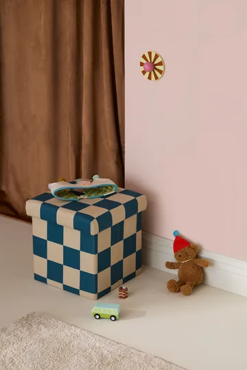 Storage ottoman cube - Blue-green, 30x30 cm - Kid's Concept