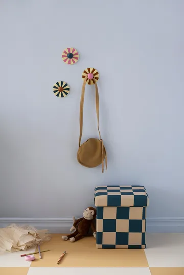 Storage ottoman cube - Blue-green, 30x30 cm - Kid's Concept