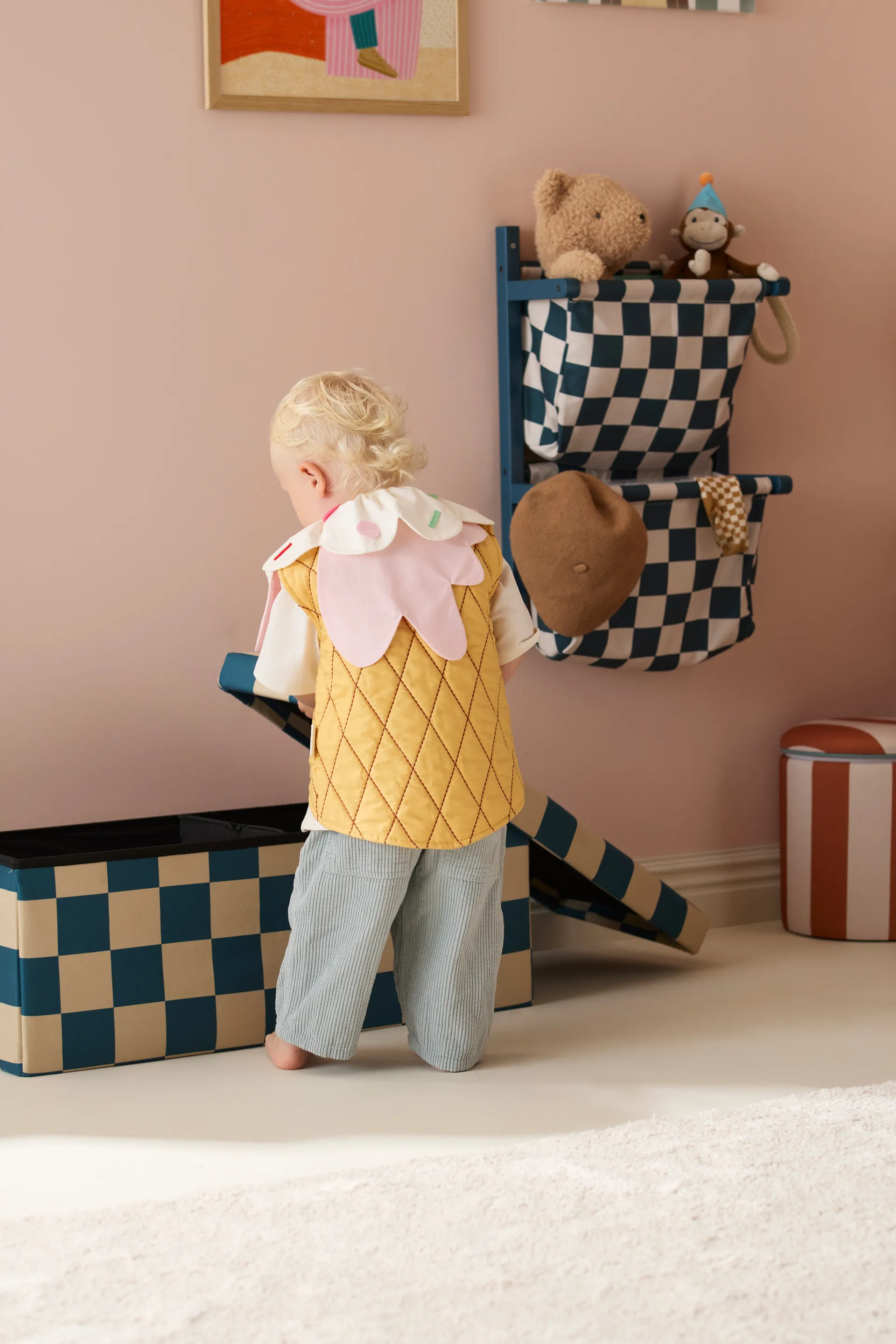 Storage ottoman cube, Teal, 80x30x30 cm Kid's Concept