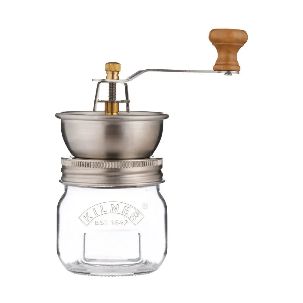 Kilner Mash & Store storage jar set, Clear-stainless steel-wood, 0.5 L Kilner