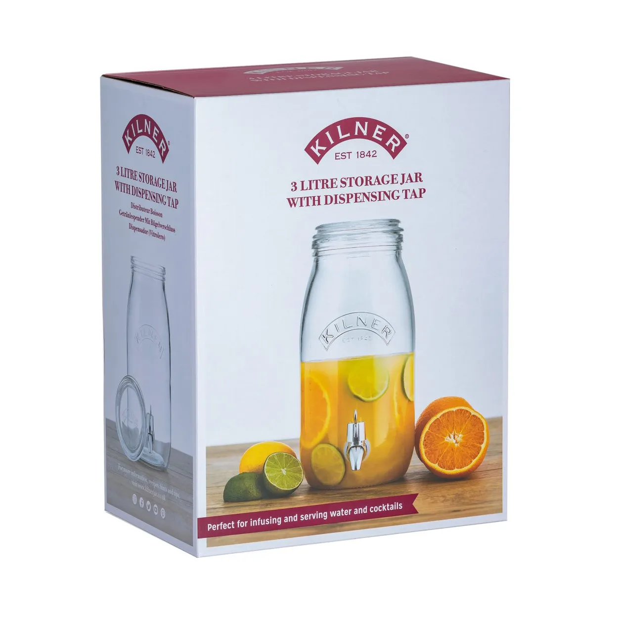 Kilner round jar with clamp, Clear, 3 L Kilner