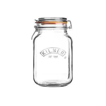 Kilner round preserving jar - Clear-gold, 1 L - Kilner