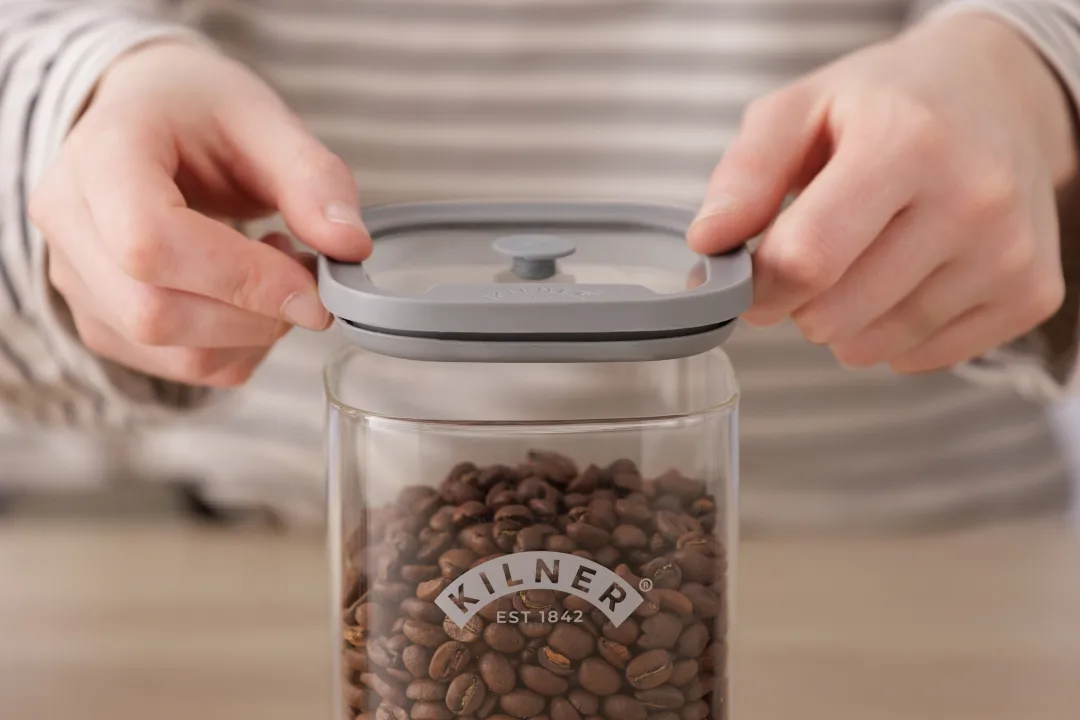Kilner square clip top jar, Clear stainless steel, 3 L Kilner