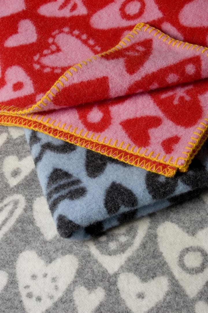 Baby Heart wool blanket - grey - Klippan Yllefabrik
