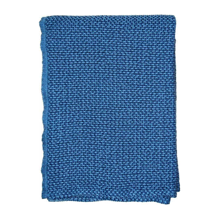 Basket cotton blanket 130x180 cm - Sea blue (blue) - Klippan Yllefabrik
