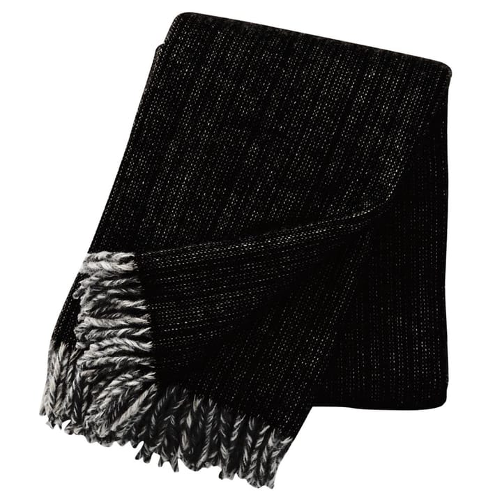 Björk wool throw - black - Klippan Yllefabrik