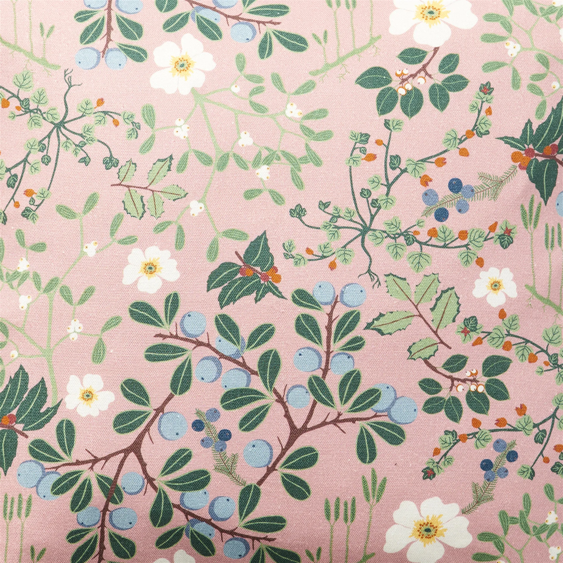 Blackthorn fabric, pink Klippan Yllefabrik