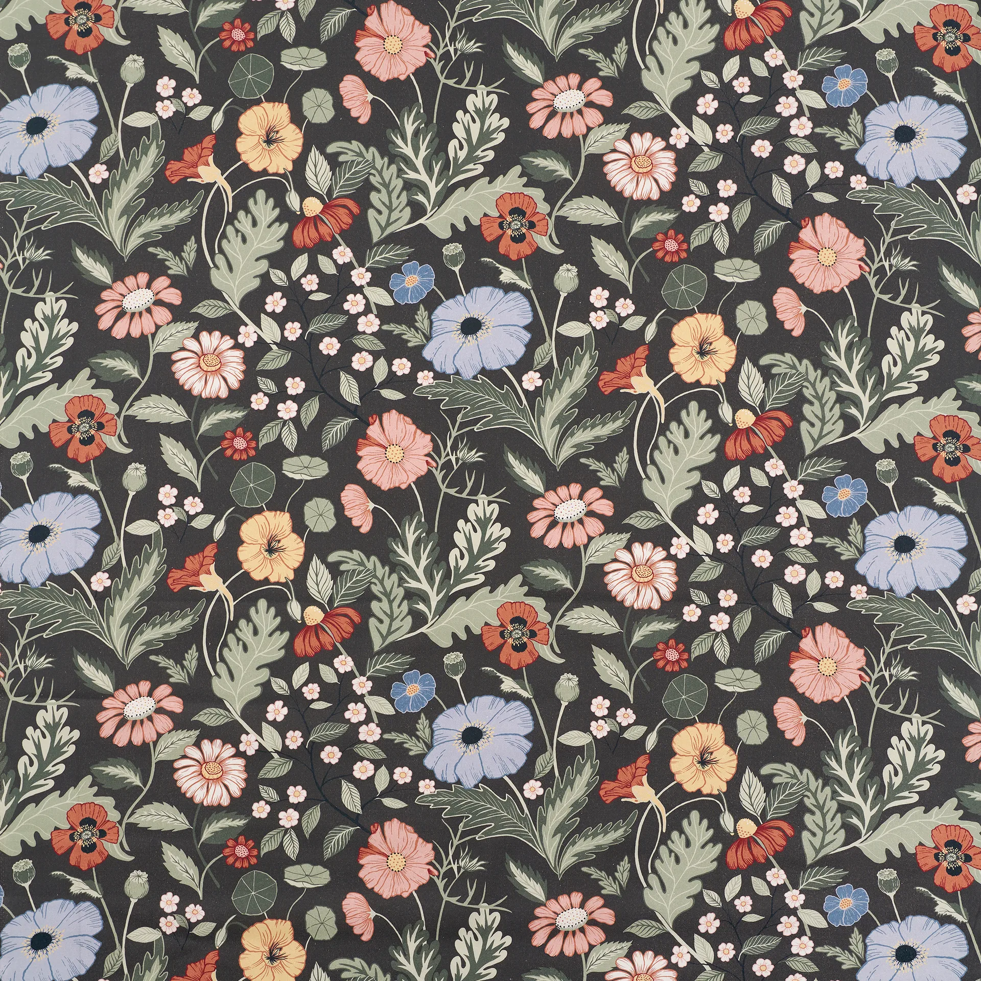 Bloom fabric, asphalt Klippan Yllefabrik