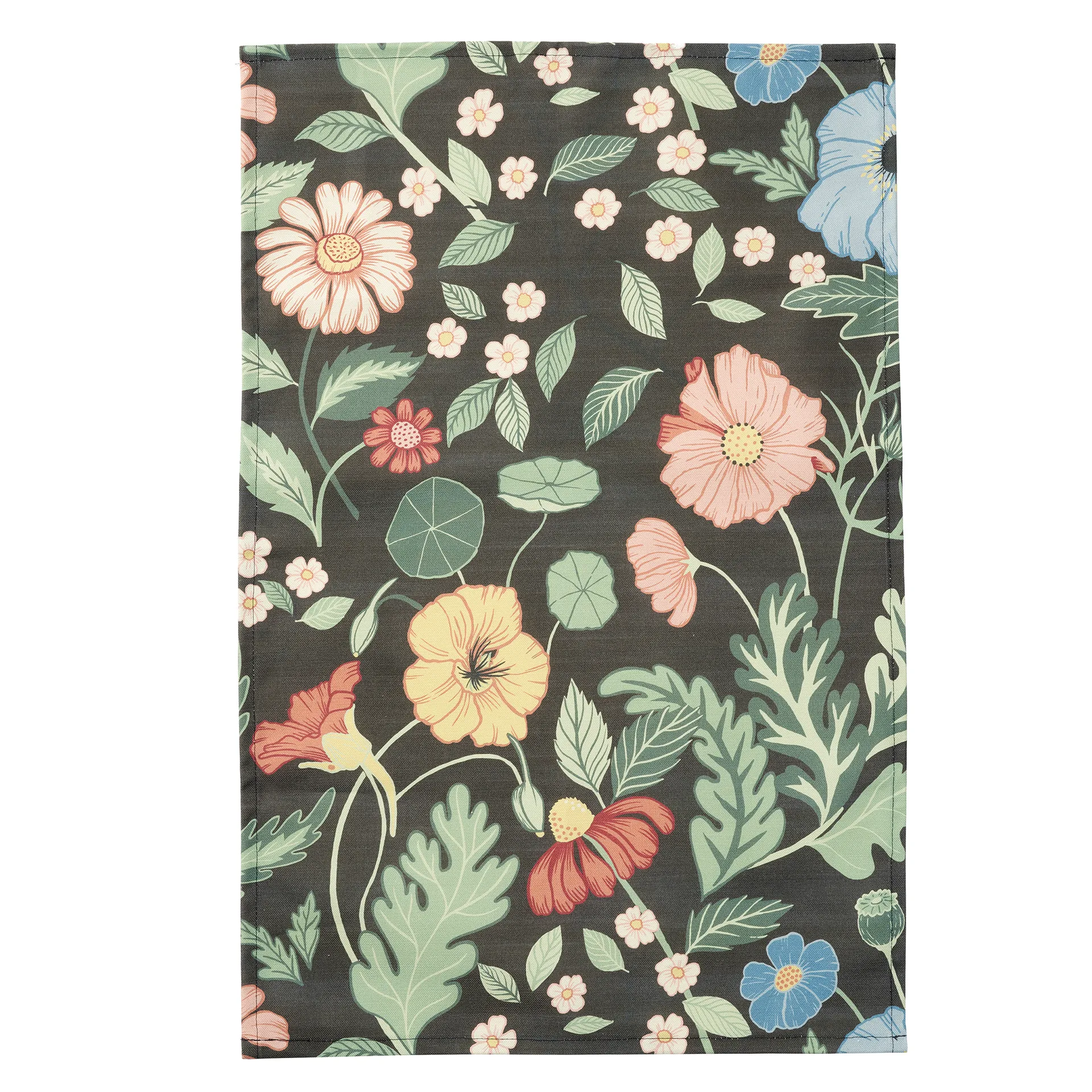 Bloom kitchen towel, asphalt Klippan Yllefabrik