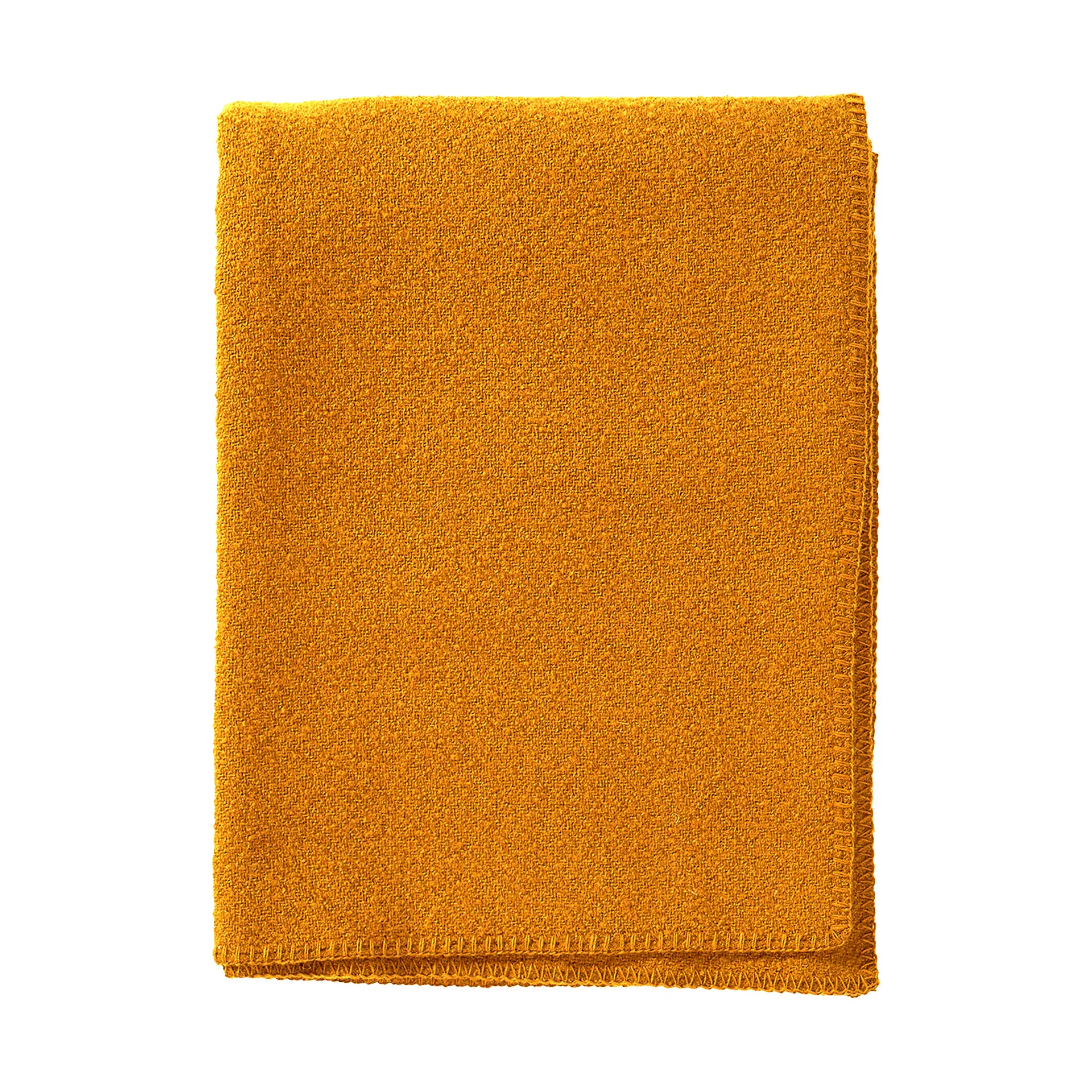 Bouclé wool throw 140x200 cm, Ochre Klippan Yllefabrik