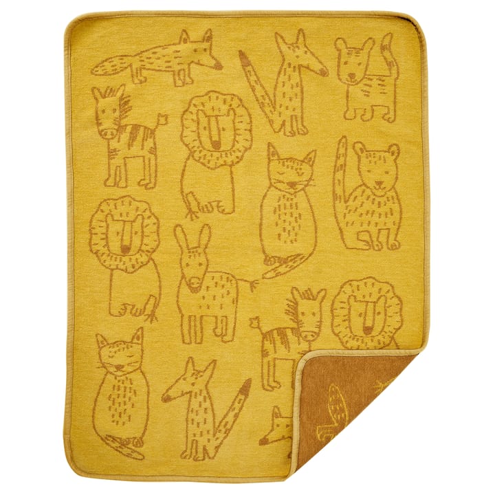 Buddies baby blanket 70x90 cm - yellow - Klippan Yllefabrik