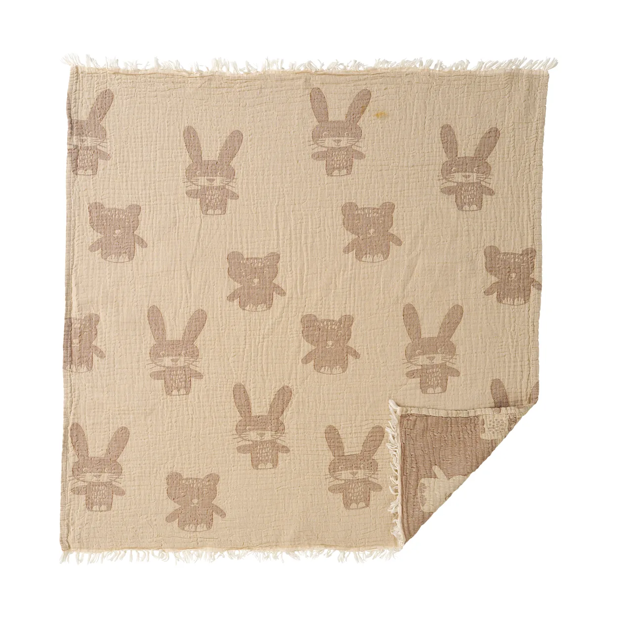 Klippan Yllefabrik Bunny&Bear blanket 75x90 cm Grey