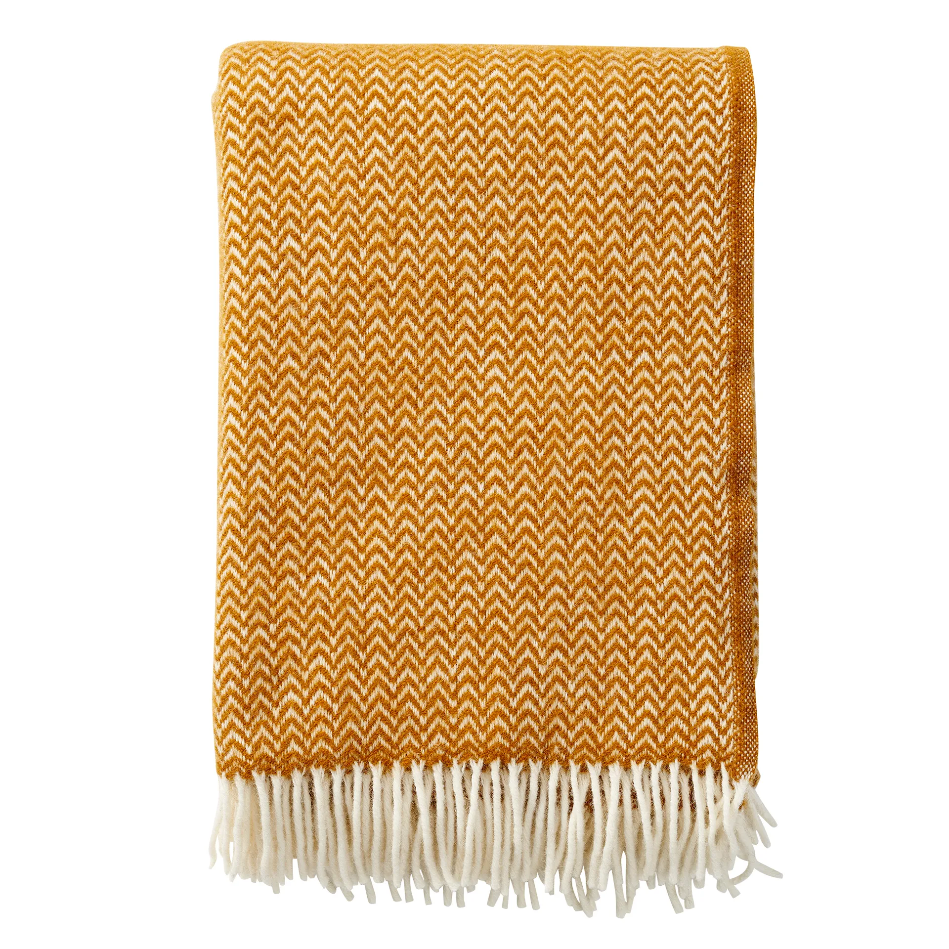 Chevron wool throw, caramel Klippan Yllefabrik