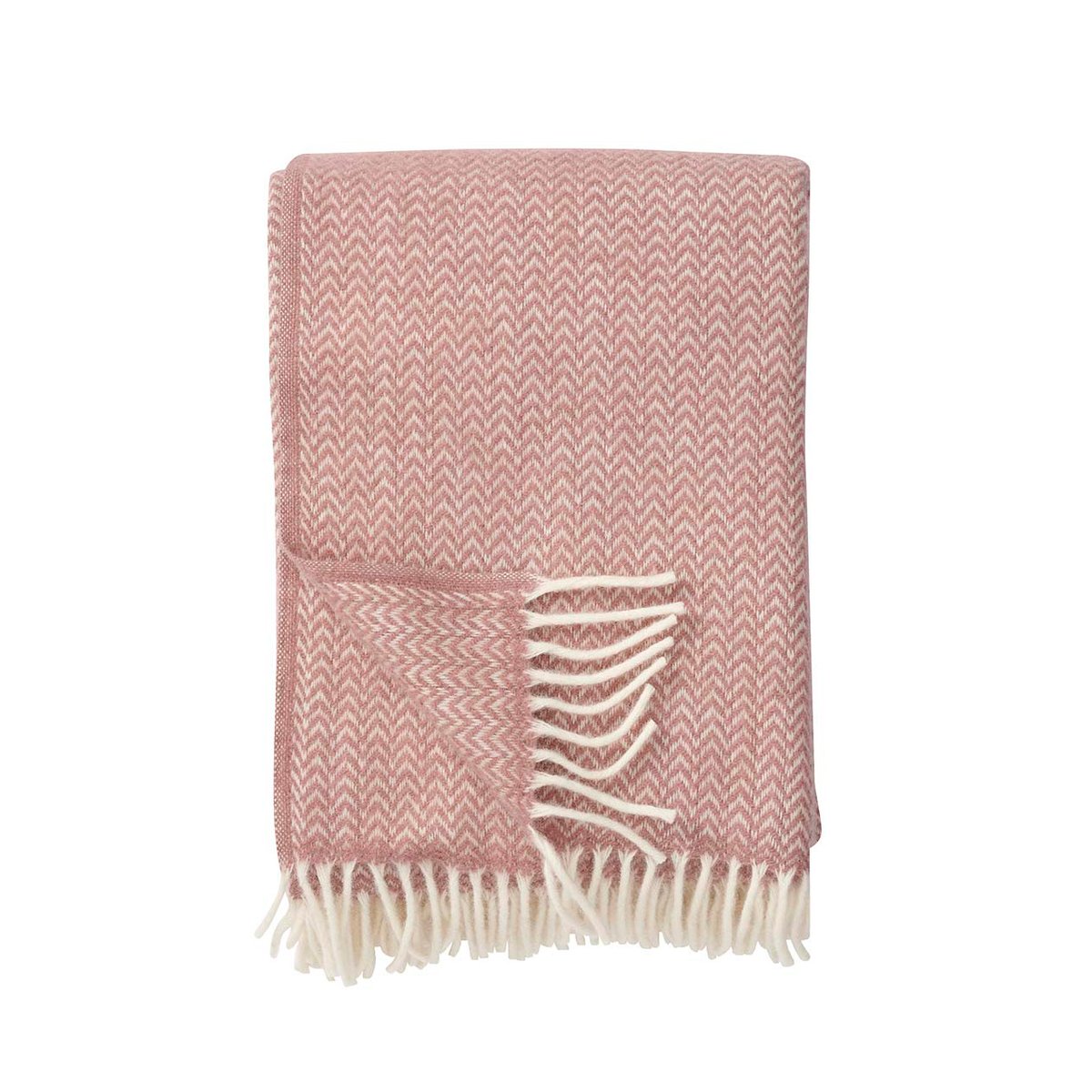 Klippan Yllefabrik Chevron wool throw nude | Scandinavian Design | Wool blankets & throws | Beige