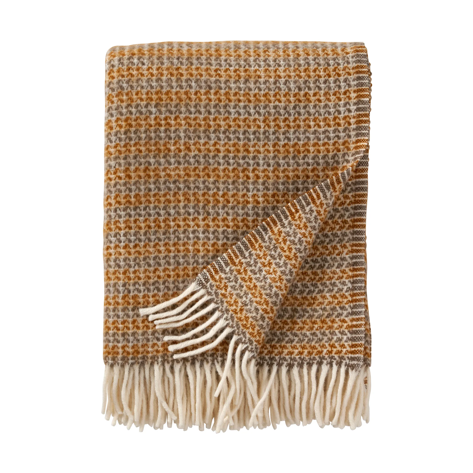 Curve wool throw 130x200 cm, Creme caramel Klippan Yllefabrik