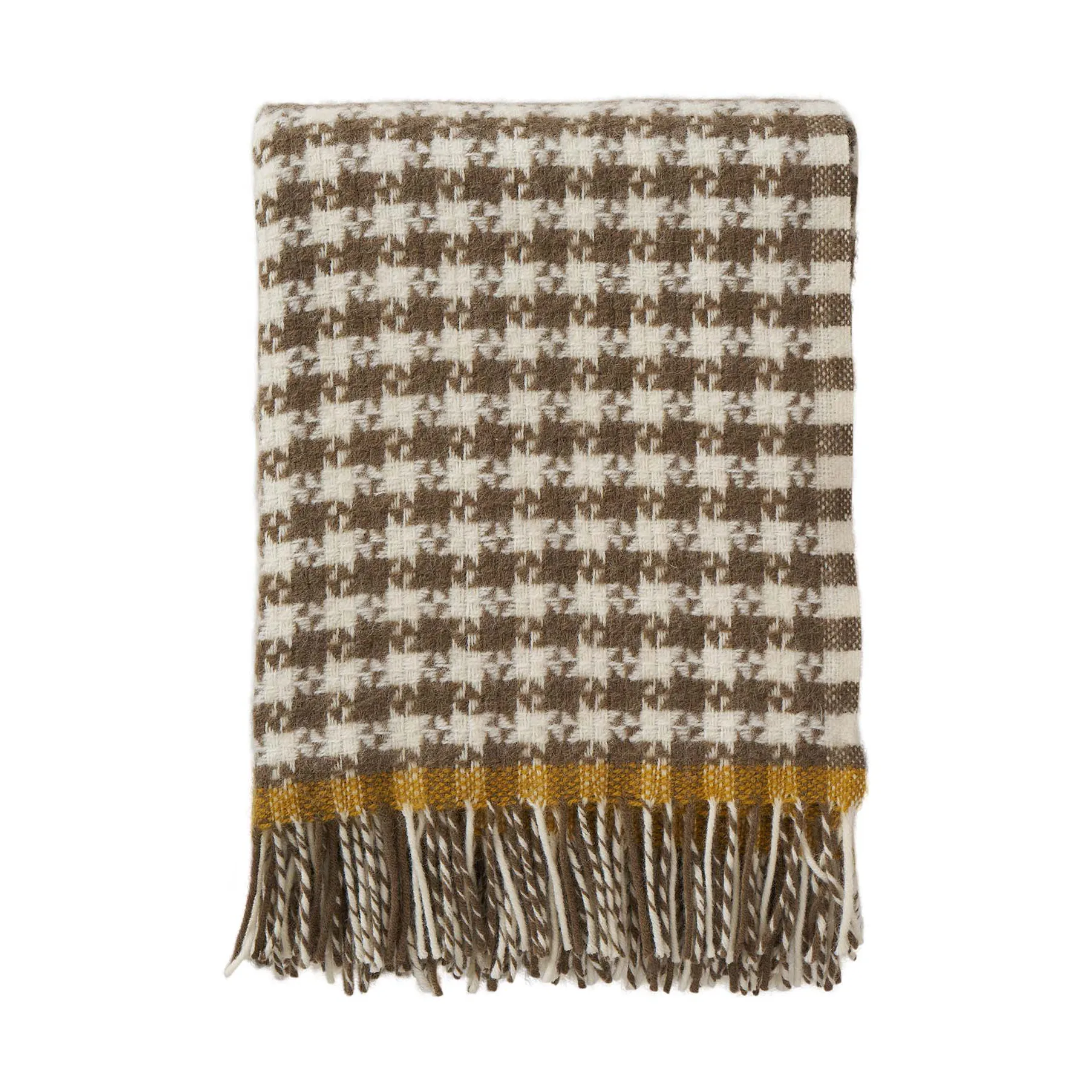 Dogtooth wool throw 130x200 cm, Mud Klippan Yllefabrik