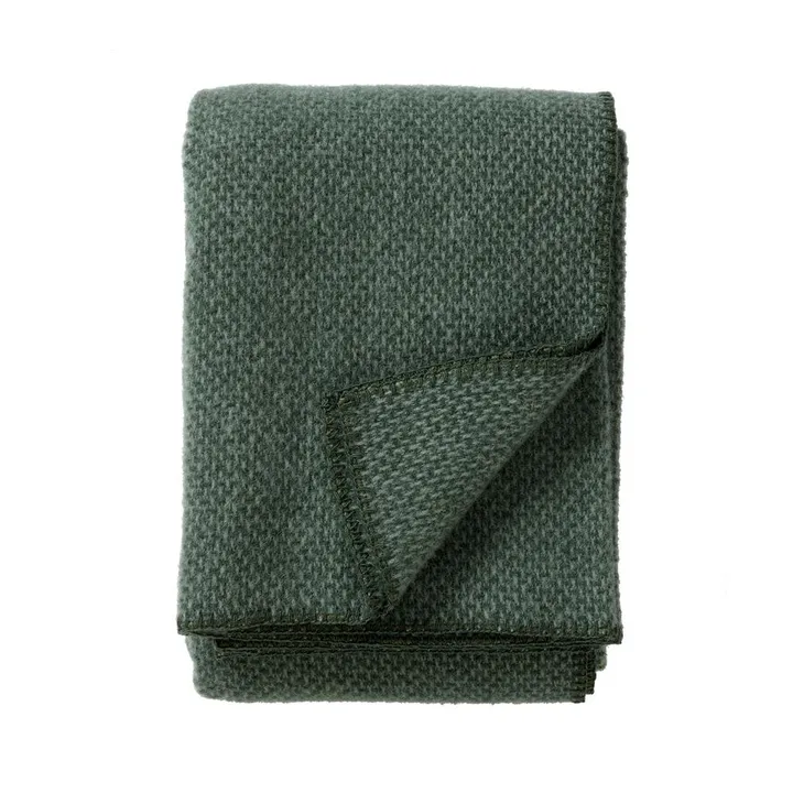 Domino wool blanket - Green, 130x180 cm - Klippan Yllefabrik