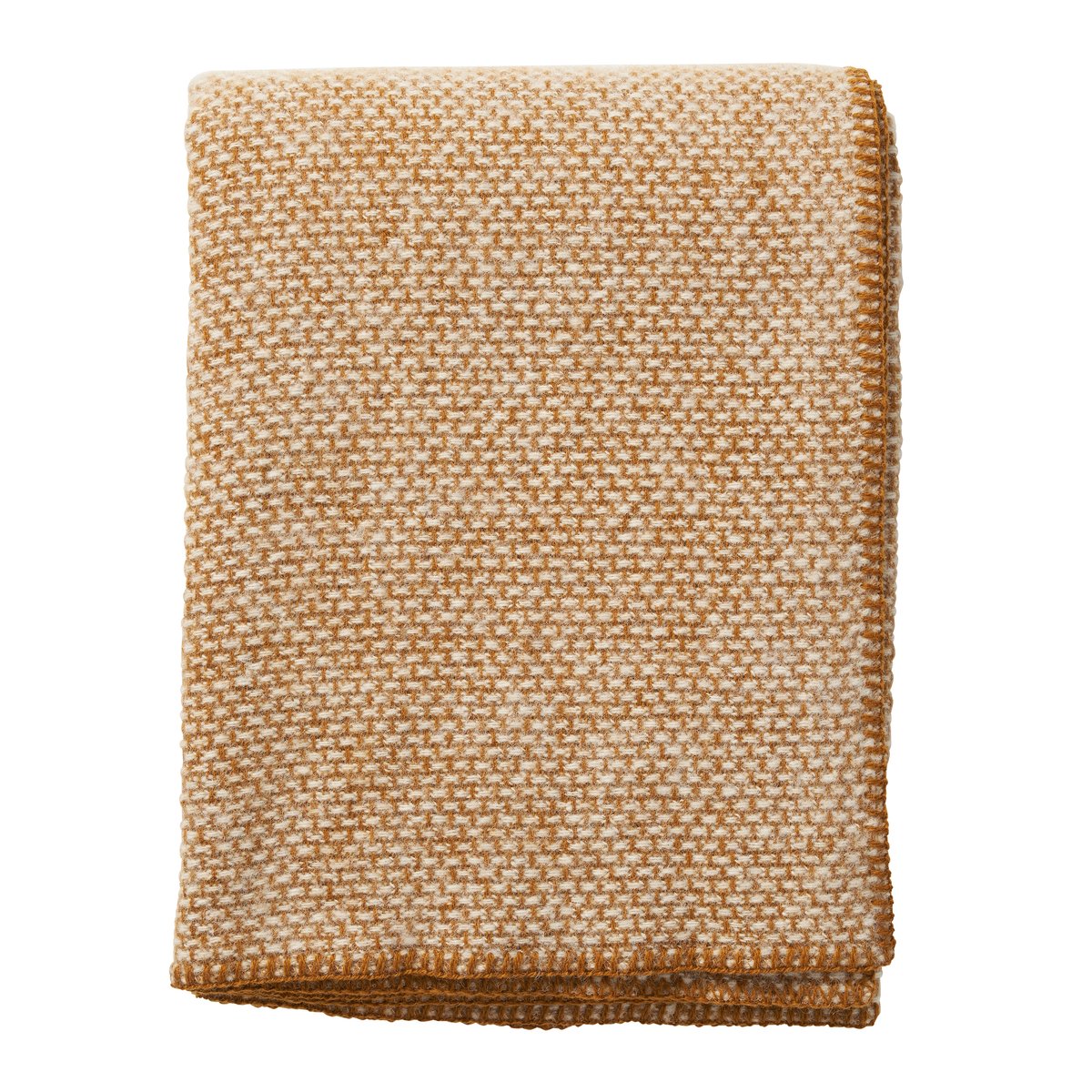 Klippan Yllefabrik Domino wool throw Crème caramel | Scandinavian Design | Wool blankets & throws | Orange