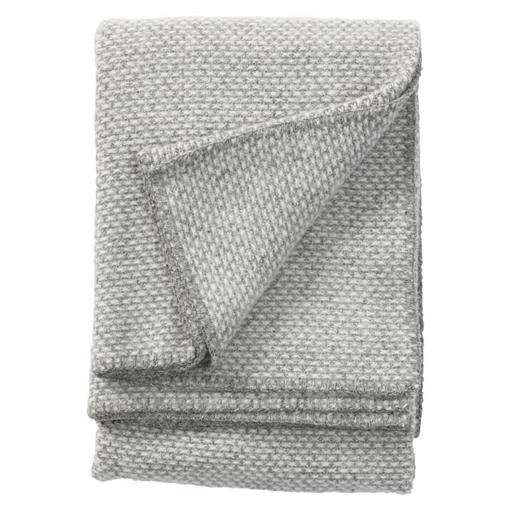 Domino wool throw - light grey - Klippan Yllefabrik