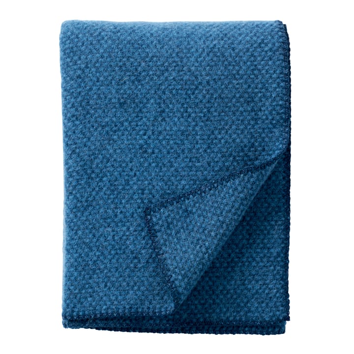 Domino wool throw - sea blue - Klippan Yllefabrik